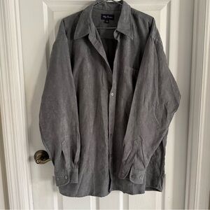 suede grey button down